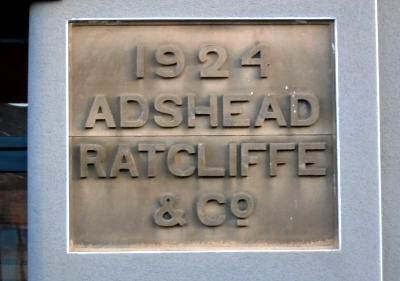 Adshead Ratcliffe Plaque, 1924 Building, Belper, Derbyshire